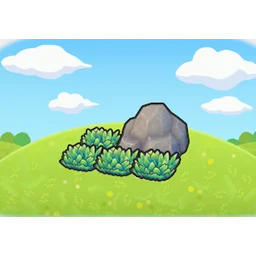 Boulder-shaded tall grass